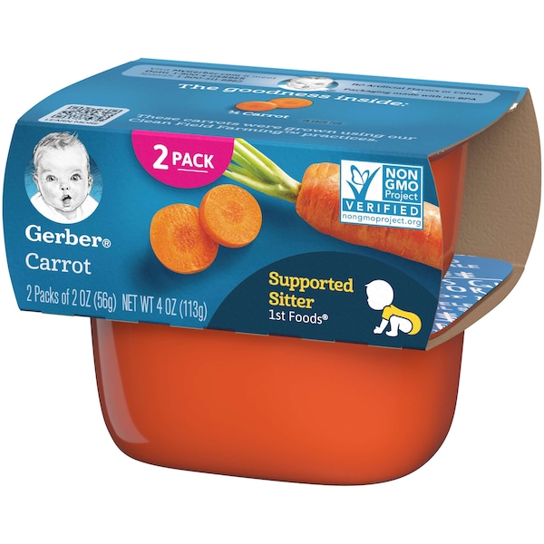 Gerber Gerber 1st Foods Zanahoria Paquete Múltiple de 4 oz. Tinas, Paq. con 8 - 00015000910280U