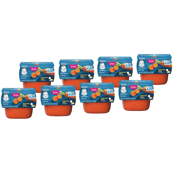 Gerber Gerber 1st Foods Zanahoria Paquete Múltiple de 4 oz. Tinas, Paq. con 8 - 00015000910280U