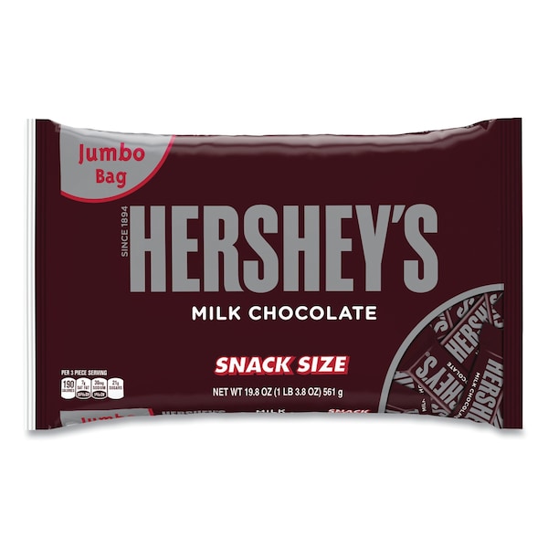 Barras de tamaño de bocadillo Hersheys, chocolate con leche, bolsa de 19.8 oz - 7054