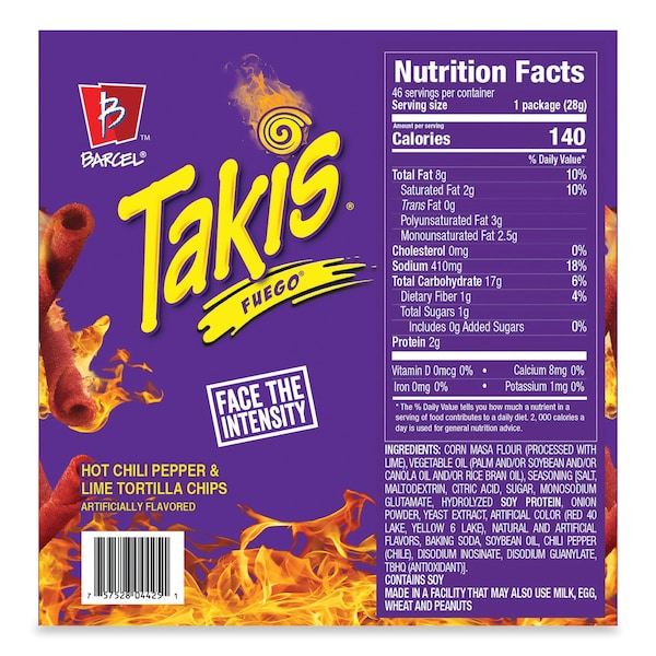 Takis Fuego, Bolsas de 1 onza, 46 piezas - 757528044251