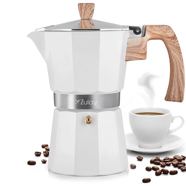Zulay Kitchen Zulay Moka Pot, 55 Cup  White - ZULB081HZ4JVM