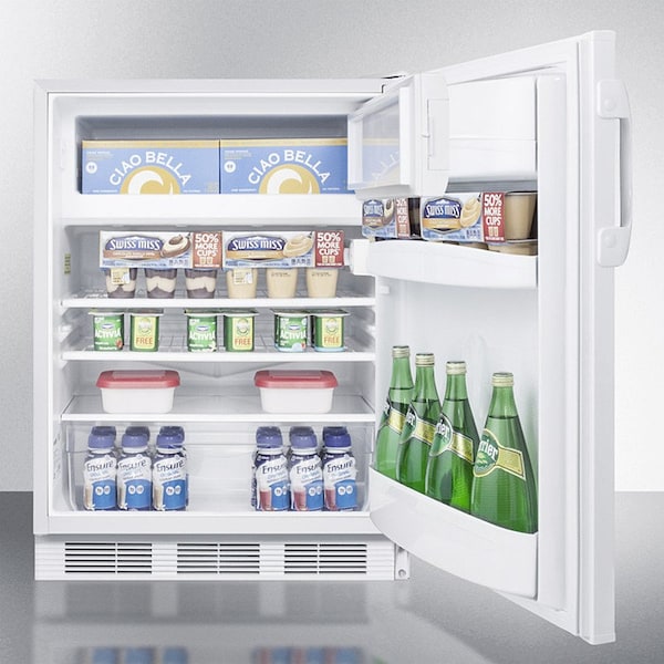 Summit Appliance Div. Summit-ADA Comp Refrigerator-Freezer For Freestanding Use, White Exterior, Cycle Defrost - AL650W