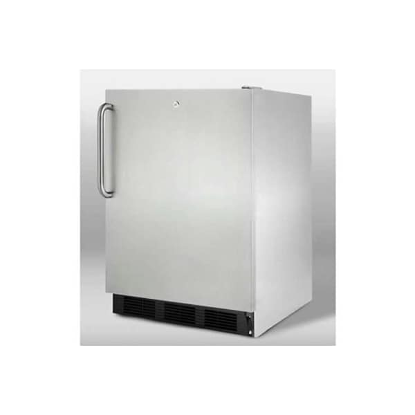 Summit Appliance Div. Summit -32"H ADA Comp Refrigerator, S/S Exterior, Lock, Three Shelves - FF7LBLKCSSADA