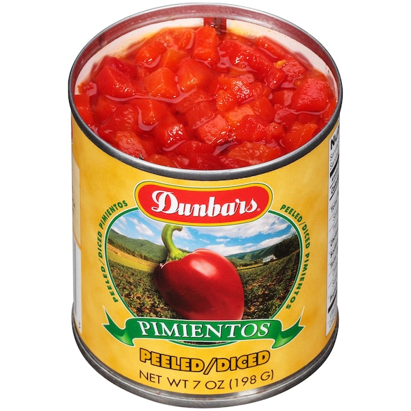 Pimientos rojos cortados y pelados Dunbar, paquete de 24 - 07024211240001