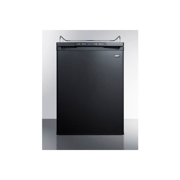 Summit Appliance Div. Summit-Beer Dispenser Without Tap Kit, Built-In, 5.6 Cu. Ft., 24"W x 33-1/2"H, Black - SBC635MBINK