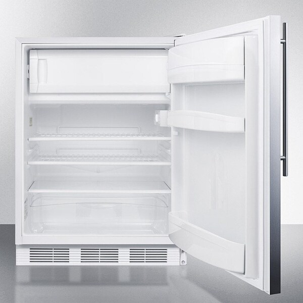 Summit Appliance Div. Summit-ADA Comp Built-In Refrigerator-Freezer, Lock, White, S/S Wrapped Door - CT66LWBISSHVADA