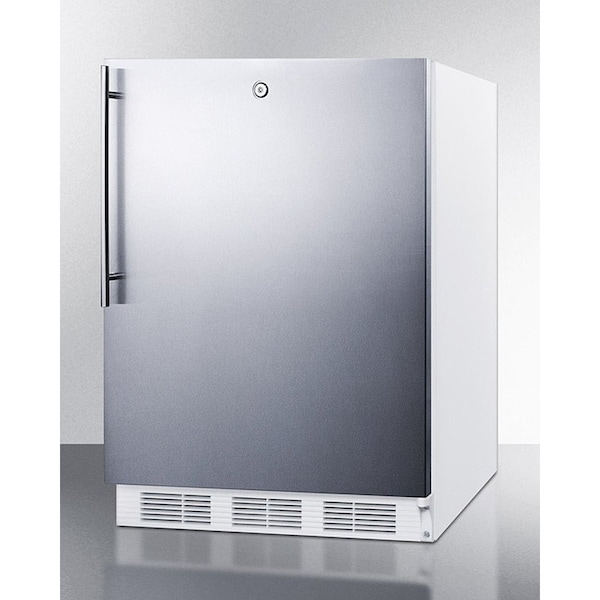 Summit Appliance Div. Summit-ADA Comp Built-In Refrigerator-Freezer, Lock, White, S/S Wrapped Door - CT66LWBISSHVADA