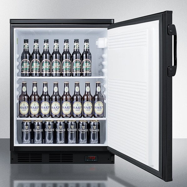 Summit Appliance Div. Summit -Commercial Built-In Undercounter Refrigerator Red Wine/Ale Storage, Three Shelf - FF7LBLKBIPUB