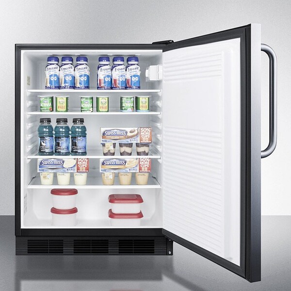 Summit Appliance Div. Summit  Commercial Freestanding-Undercounter All Refrigerator 5.5 Cu. Ft. Black/SS - FF7BKSSTB