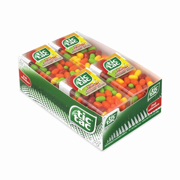 Aventura de frutas Tic Tac Mints, 1 oz Dispensador FlipTop, PK12, 12PK - 392760
