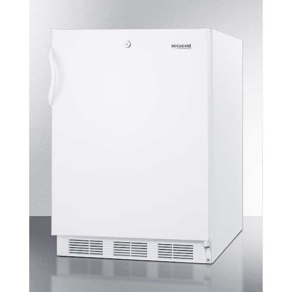Summit Appliance Div. Summit-ADA Comp Built-In Undercounter Refrigerator-Freezer, Cycle Defrost, Lock In White - AL650LWBI