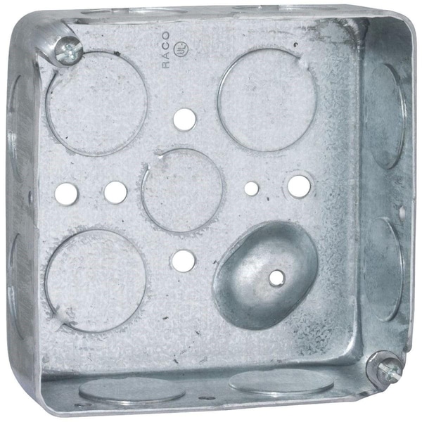 Southwire Electrical Box, 21 cu in, Square Box Type, Steel, Square Shape - 52151-3/4DR-UPC