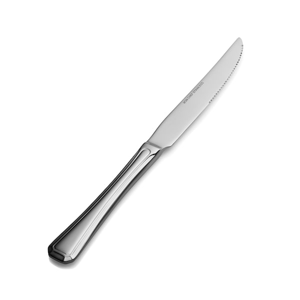 Bon Chef Prism, Steak Knife, Euro, Solid Handle, Mirror Finish, 13/0, 9.81" , set of 12 - S515