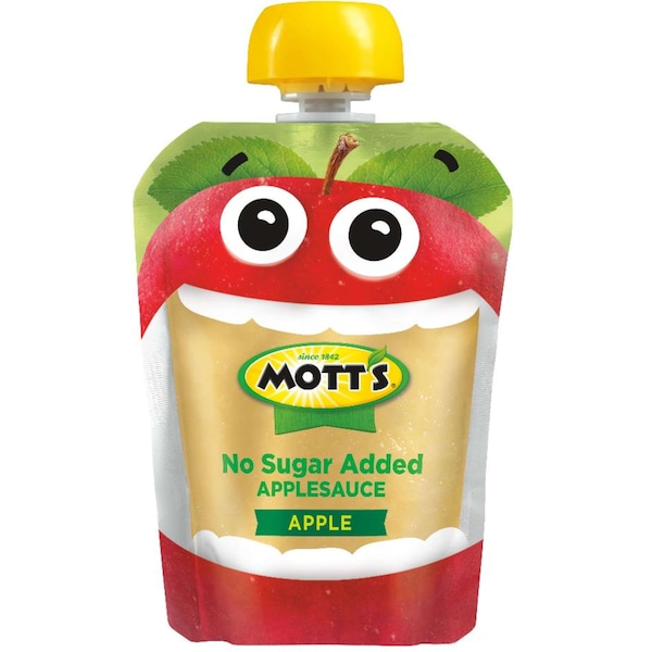 Compota de manzana sin azúcar de Mott's en bolsa de 3.2 oz, paquete de 48 unidades - 10075322