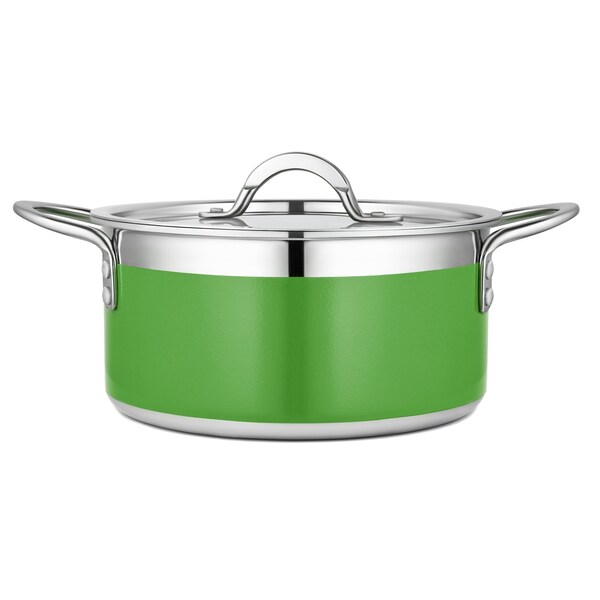 Bon Chef Country French 2 Pot W/Cover 8 5/8"D X 3 7/8"H 3 Qt 9 Oz - Lime - 71301-CF2-L