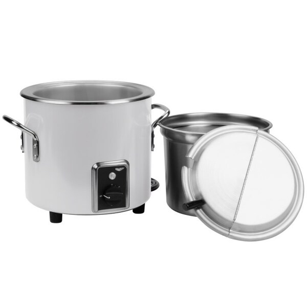 Vollrath Co VollrathÂ Retro Stock Pot Kettle Rethermalizer, , 11 Quart, Pearl White Finish - 7217250