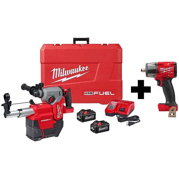Milwaukee Tool M18 FUEL 1" SDS+ Rotary, M18 1/2" MTIW - 2914-22DE, 2962-20
