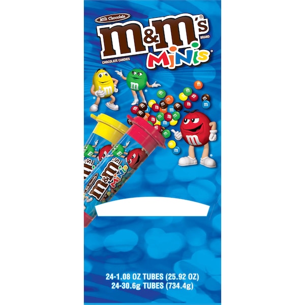 M&M's Tubos Mini de M&M's chocolate con leche 1.08 oz., paquete de 288 - 108283