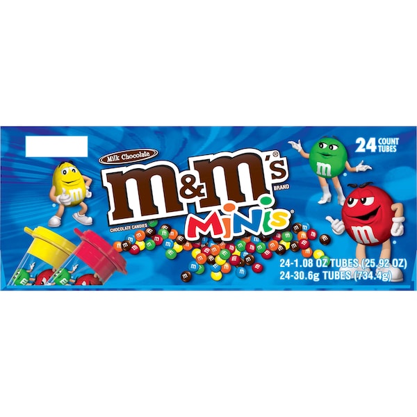 M&M's Tubos Mini de M&M's chocolate con leche 1.08 oz., paquete de 288 - 108283