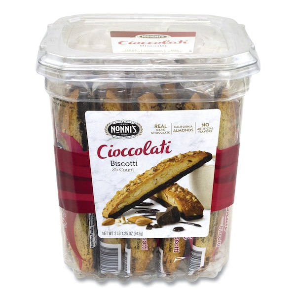 Nonnis Biscotti, Almendra con Chocolate Oscuro, 0.85 oz Envuelto Individualmente, paquete de 25 - 23808
