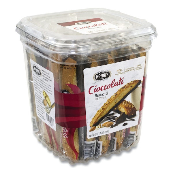 Nonnis Biscotti, Almendra con Chocolate Oscuro, 0.85 oz Envuelto Individualmente, paquete de 25 - 23808