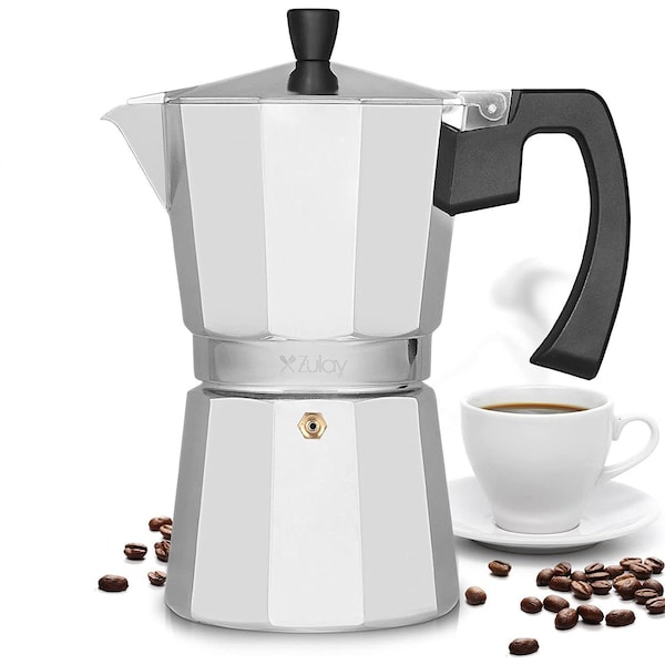 Zulay Kitchen Zulay Moka Pot, 8 Cup  Silver - ZULB07YBFWY8Y