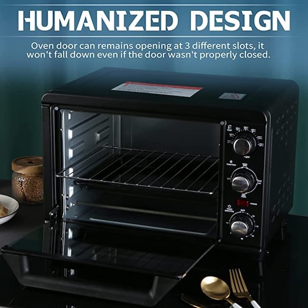 Ipower Toaster Oven with 20Litres capacity，16x13in，black - HIOVEN20L16X13B