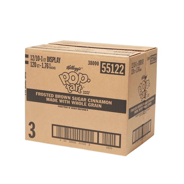 Producto Horneado Integral de Azúcar Morena y Canela con Glasé Kellogg's de 1 Pieza, Paquete de 120 - 3800055122