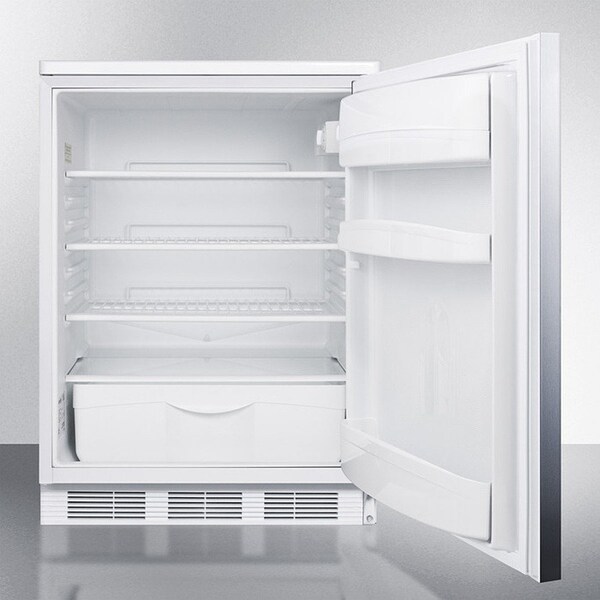 Summit Appliance Div. Summit  Built In Undercounter All Refrigerator 5.5 Cu. Ft. White/Stainless Steel - FF6WBISSHH