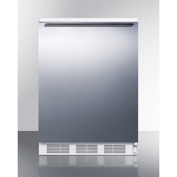 Summit Appliance Div. Summit  Built In Undercounter All Refrigerator 5.5 Cu. Ft. White/Stainless Steel - FF6WBISSHH