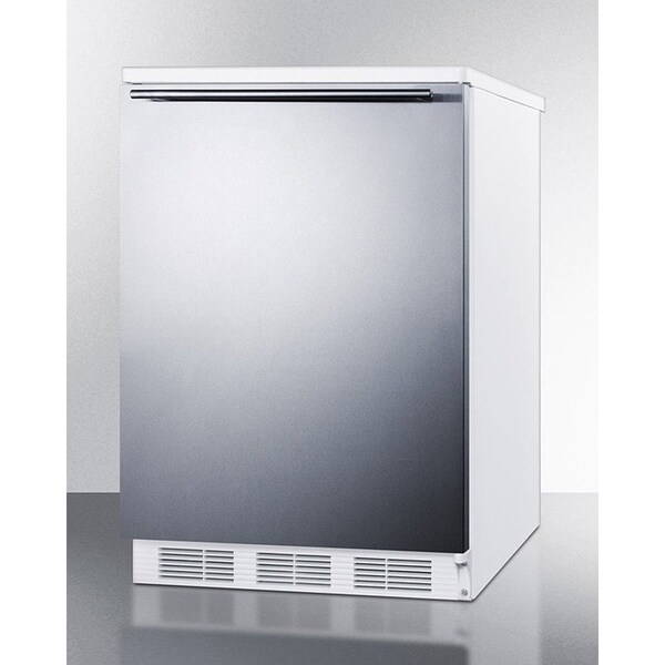 Summit Appliance Div. Summit  Built In Undercounter All Refrigerator 5.5 Cu. Ft. White/Stainless Steel - FF6WBISSHH
