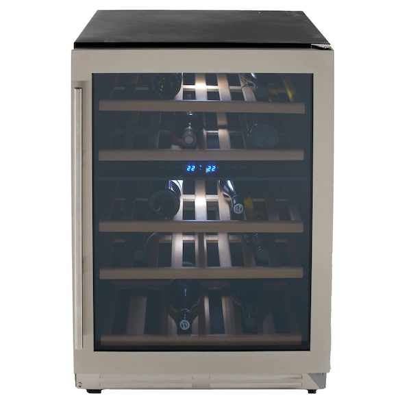 Avanti Avanti 43 Bottle DESIGNER Series Dual-Zone Wine Cooler, Stainless Steel with Black Cabinet - WCF43S3SD