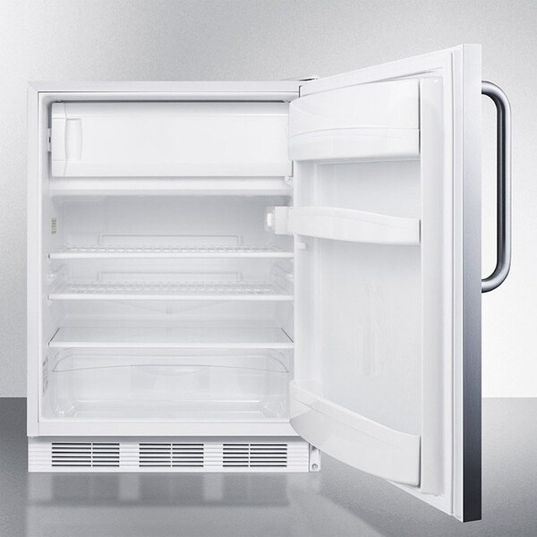 Summit Appliance Div. Summit-ADA Comp Built-In Refrigerator-Freezer, White, S/S Wrapped Door,  - CT66LWBISSTBADA