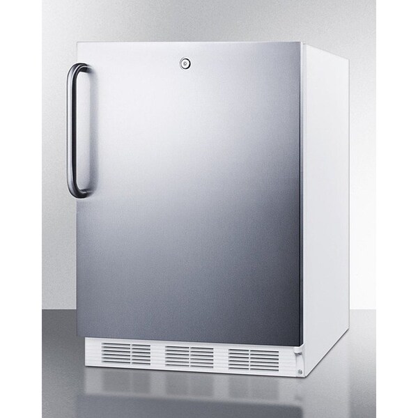 Summit Appliance Div. Summit-ADA Comp Built-In Refrigerator-Freezer, White, S/S Wrapped Door,  - CT66LWBISSTBADA