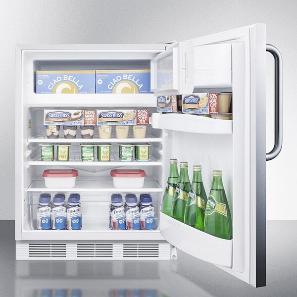 Summit Appliance Div. Summit-ADA Comp Built-In Refrigerator-Freezer, White, S/S Wrapped Door,  - CT66LWBISSTBADA