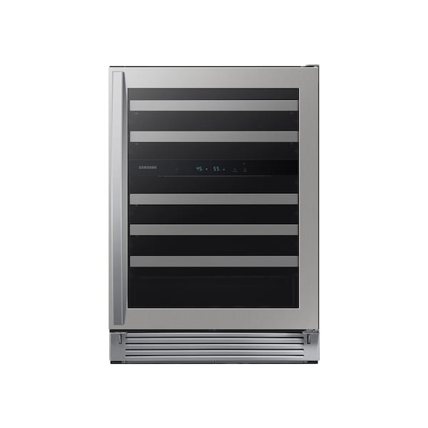 Almo 24-Inch 51-Bottle Capacity Dual Zone Wine Cooler with LED Lighting and Easy-Glide Shelves - RW51TS338SR