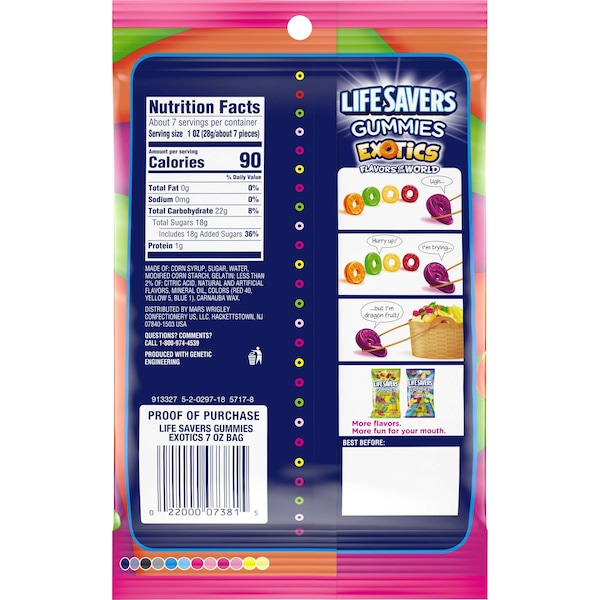 Salvavidas Gomitas Exóticas Lifesavers de 7 onzas, paquete de 12 - 357030