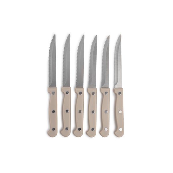 Core Kitchen Set of 6 Colorful Kitchen Steak Knives - Moonstone - 31874