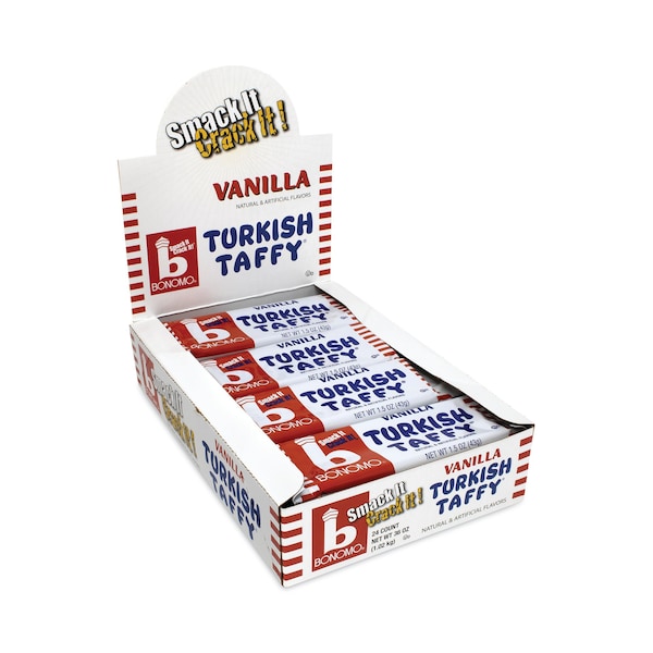 Bonomo Turkish Taffy, Vainilla, Barras de 15 oz, PK24, 24PK - 753301