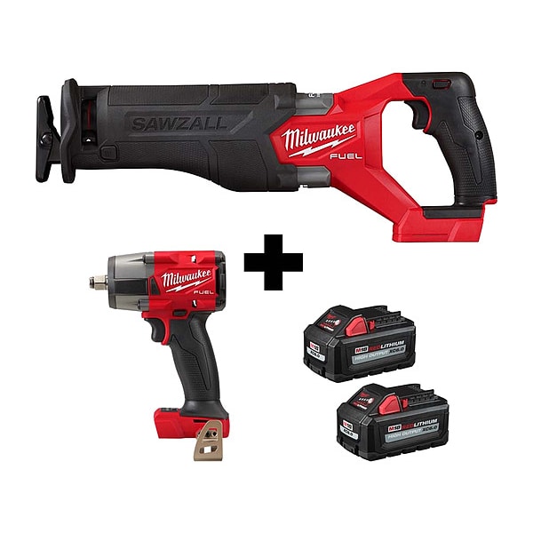 Milwaukee Tool M18 SAWZALL, M18 1/2" MTIW, 2PK M18 6.0 - 2821-20, 2962-20, 48-11-1862