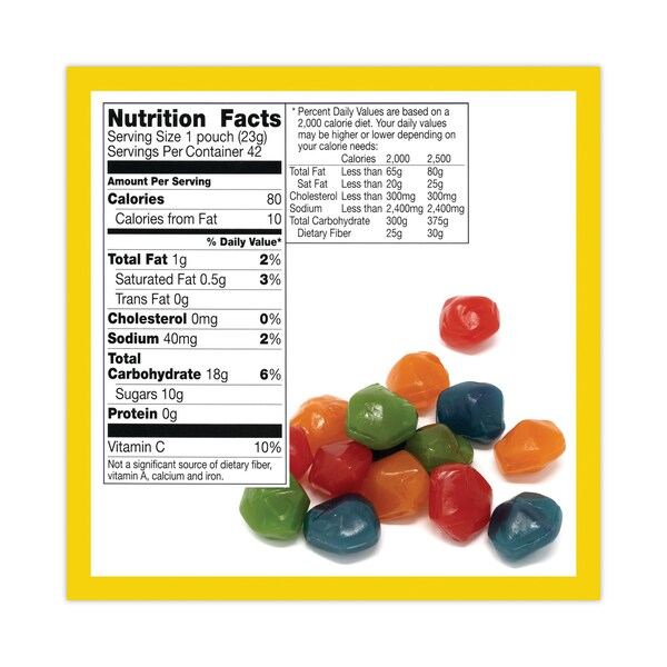 Betty Crocker Fruit Gushers Fruit Snacks, Sabores de Fresa y Frutas Tropicales, 0.8 oz, Paquete de 42, 42 Paquetes - 14698