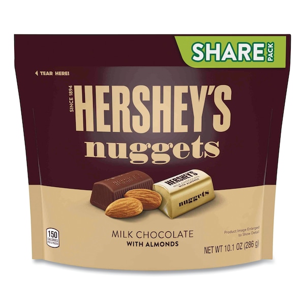 Hershey's Nuggets Compartir Pack, Chocolate con Leche y Almendras, Bolsa de 10.1 oz, Paquete de 3 - 1871