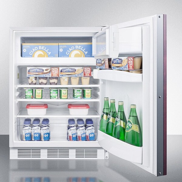 Summit Appliance Div. Summit-ADA Comp Built-In Refrigerator-Freezer, Lock, Three Glass Shelves, White - CT66LWBIIFADA