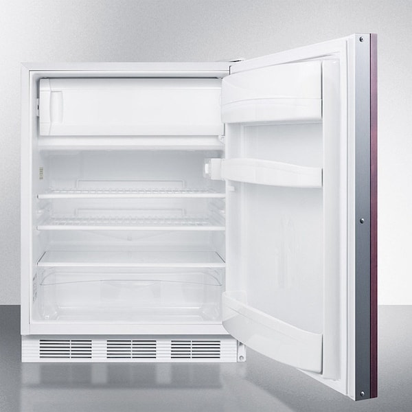 Summit Appliance Div. Summit-ADA Comp Built-In Refrigerator-Freezer, Lock, Three Glass Shelves, White - CT66LWBIIFADA