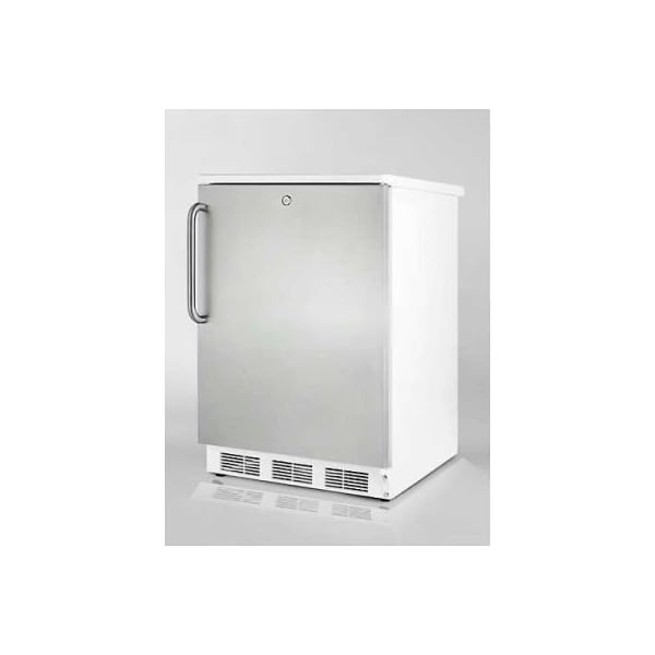 Summit Appliance Div. Summit  Commercial Undercounter Refrigerator W/Lock 5.5 Cu. Ft. White/Stainless Steel - FF6LW7SSTB