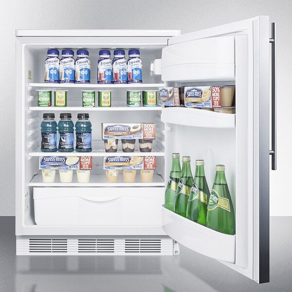 Summit Appliance Div. Summit  Built In Undercounter All Refrigerator 5.5 Cu. Ft. White/Stainless Steel - FF6WBISSHV