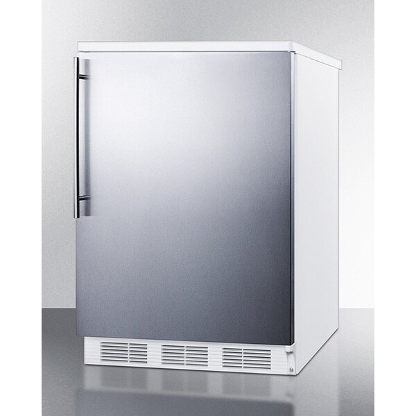 Summit Appliance Div. Summit  Built In Undercounter All Refrigerator 5.5 Cu. Ft. White/Stainless Steel - FF6WBISSHV