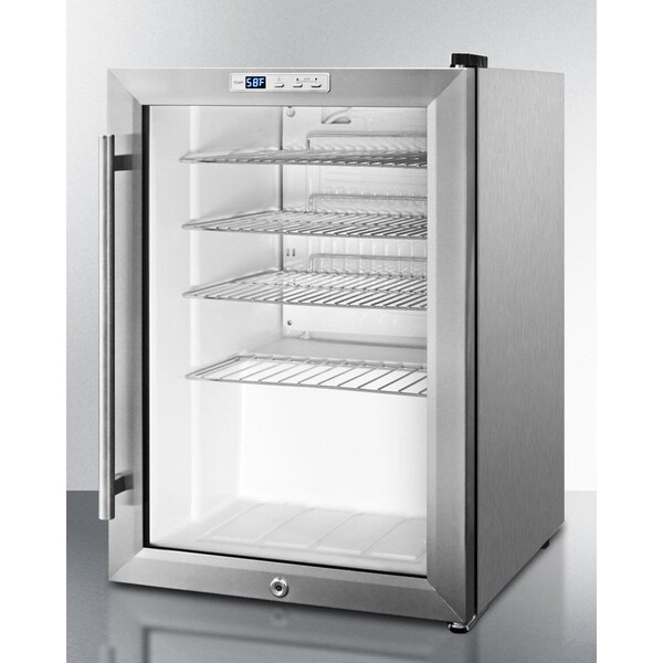 Summit Appliance Div. Summit-Commercial Glass Door Pub Cellar For Countertop , , S/S, Digital TSTAT, Lock - SCR312LCSSPUB