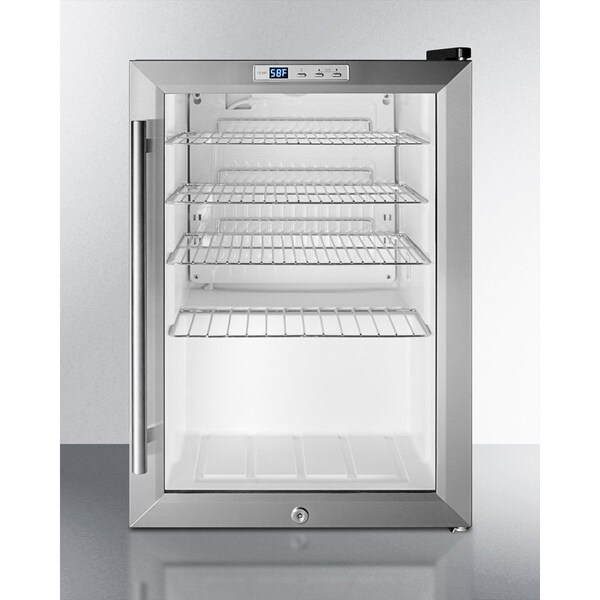 Summit Appliance Div. Summit-Commercial Glass Door Pub Cellar For Countertop , , S/S, Digital TSTAT, Lock - SCR312LCSSPUB