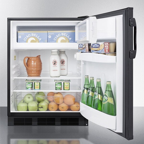 Summit Appliance Div. Summit-ADA Comp Freestanding Refrigerator-Freezer, Cycle Defrost In Black Exterior - AL652BK